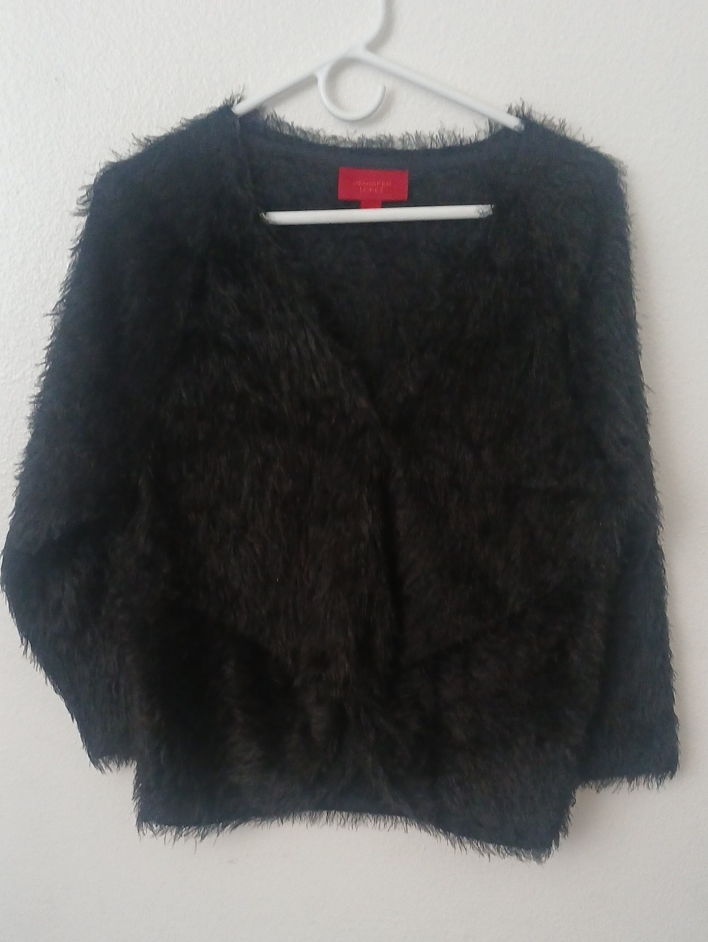 Jennifer Lopez Black Fluffy Sweater Sz. M